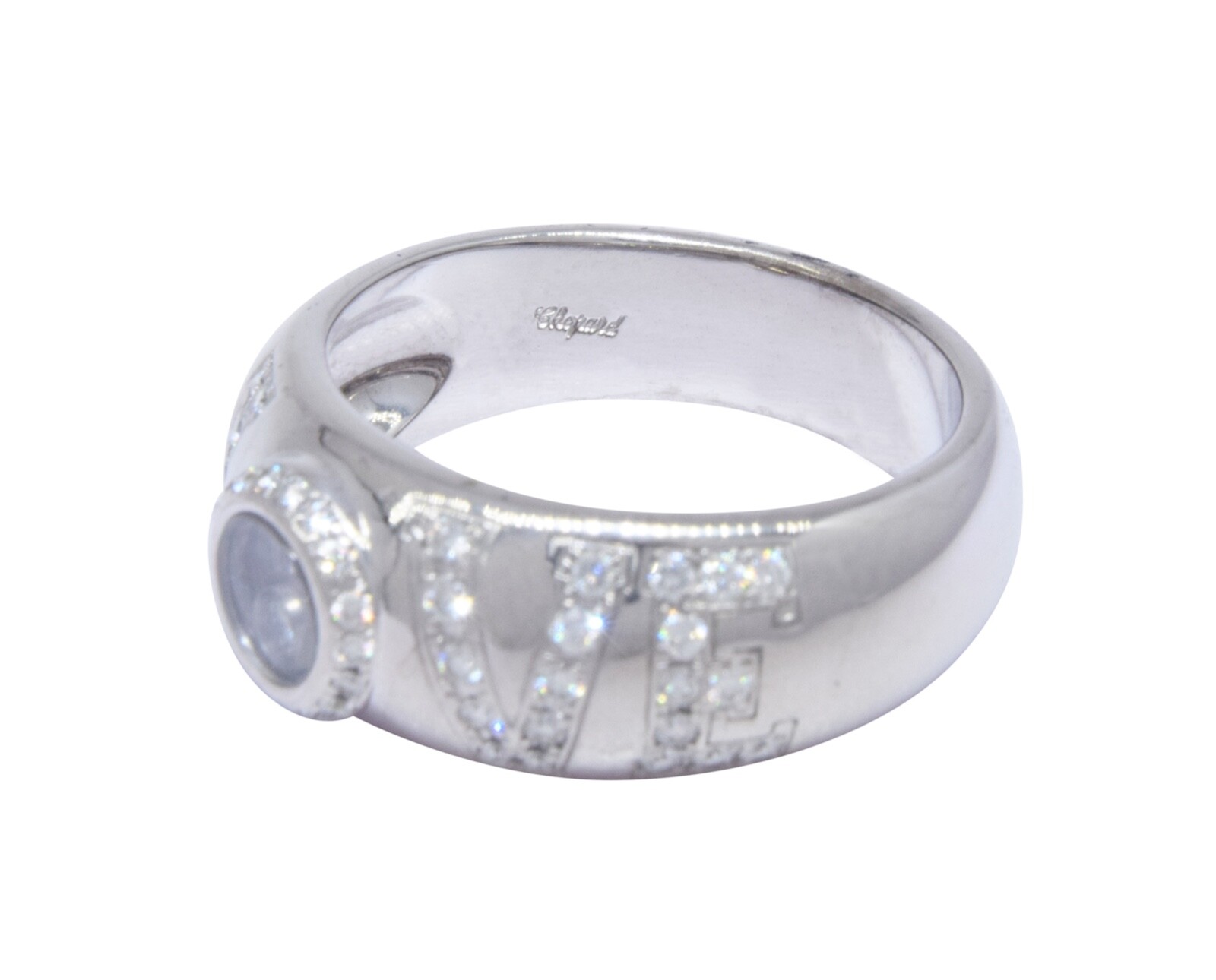 Chopard Happy Diamond Love Ring 18k White Gold Love Ring 7.5 82/2898