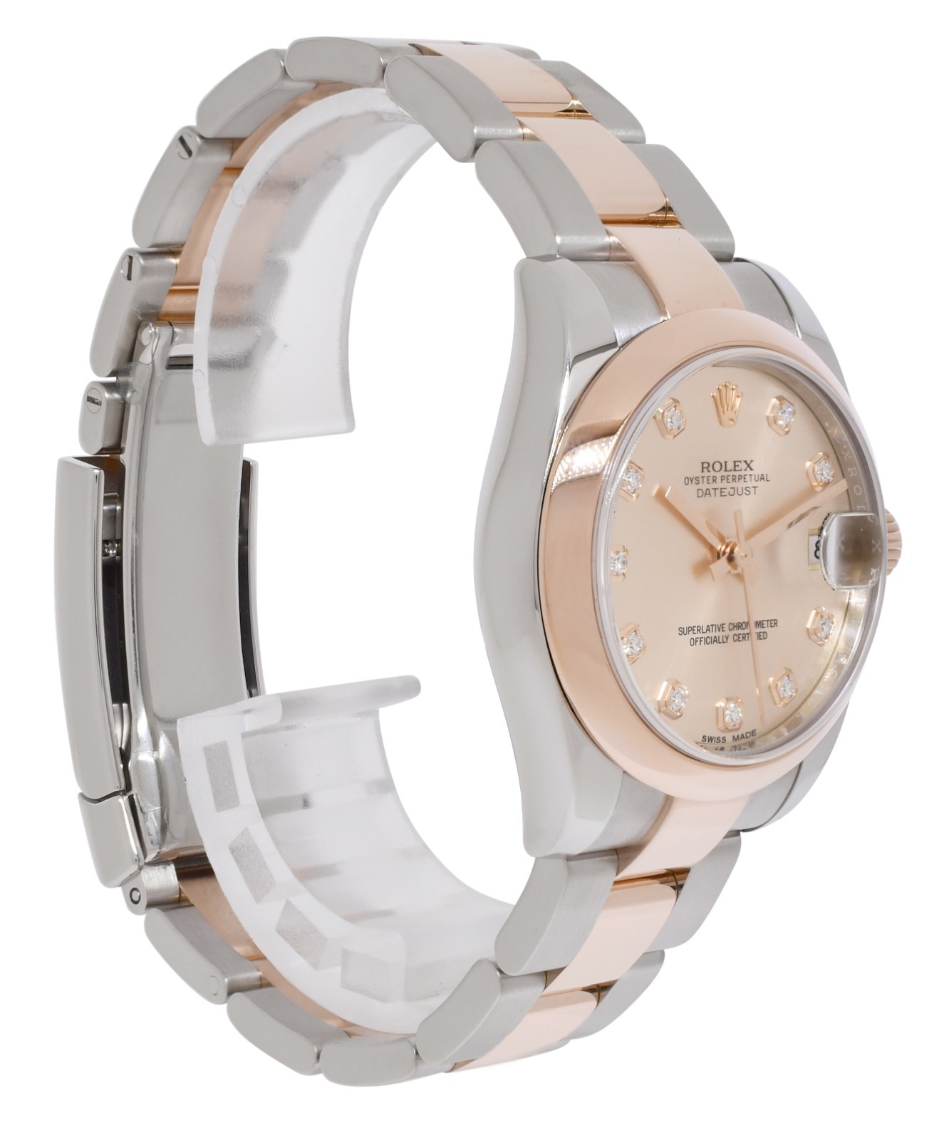 Rolex Datejust 18k Rose Gold/Steel Pink Diamond Dial 31mm Watch +Card '16 178241