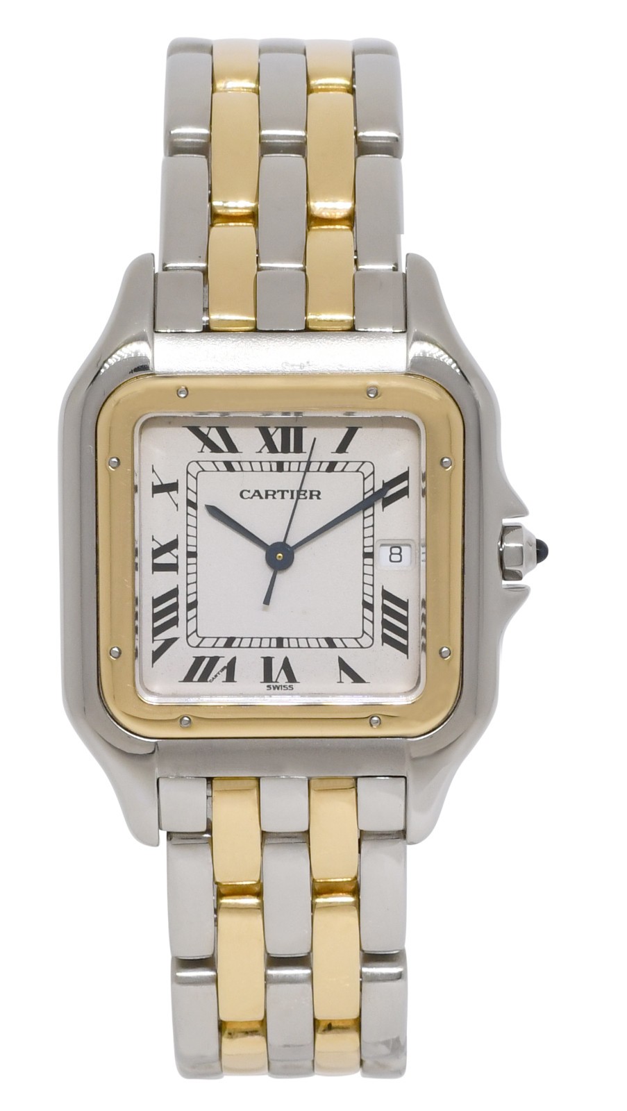 Cartier Panthere Jumbo 2 Row 18k Yellow Gold/Steel 29.5mm Quartz Watch 83957