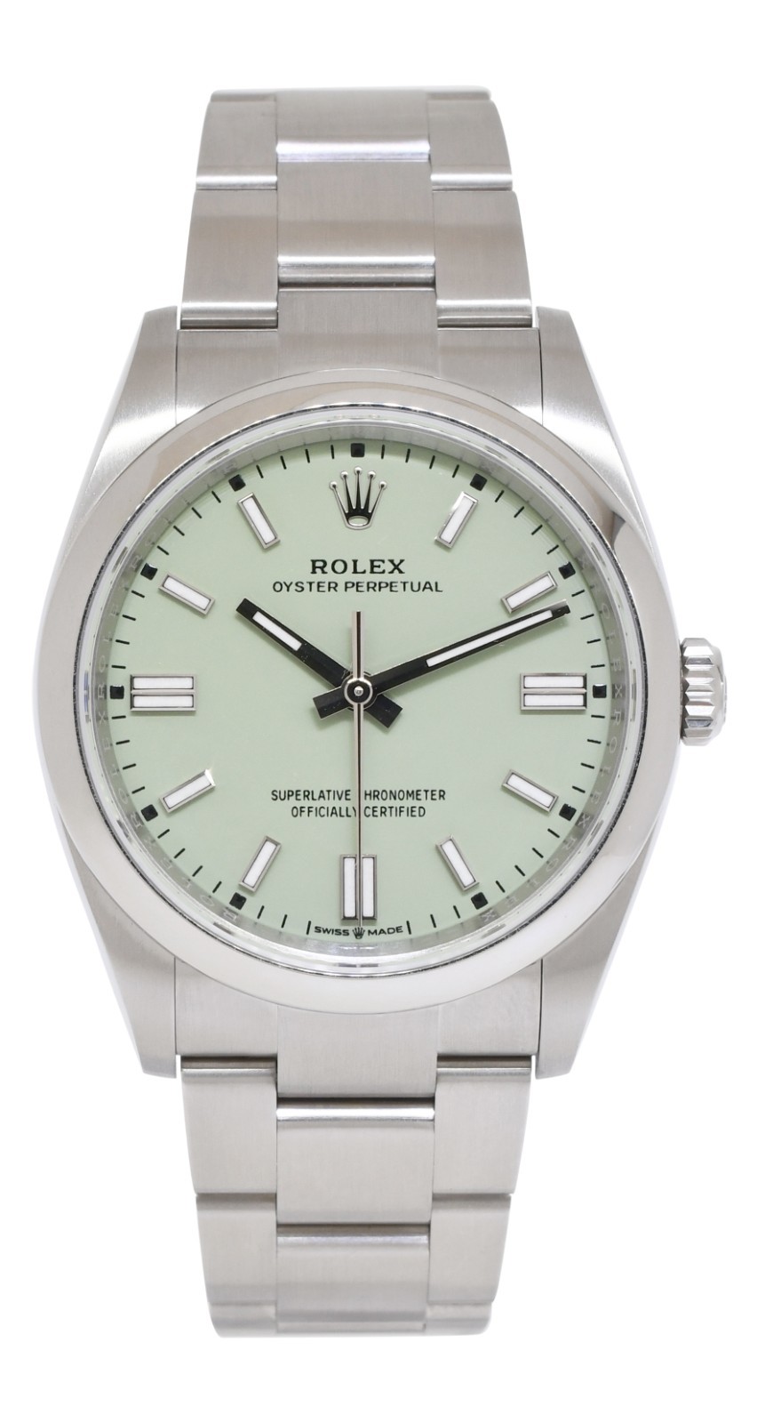 NOS Rolex Oyster Perpetual 36 Steel Pistachio Dial Watch B/P '25 126000