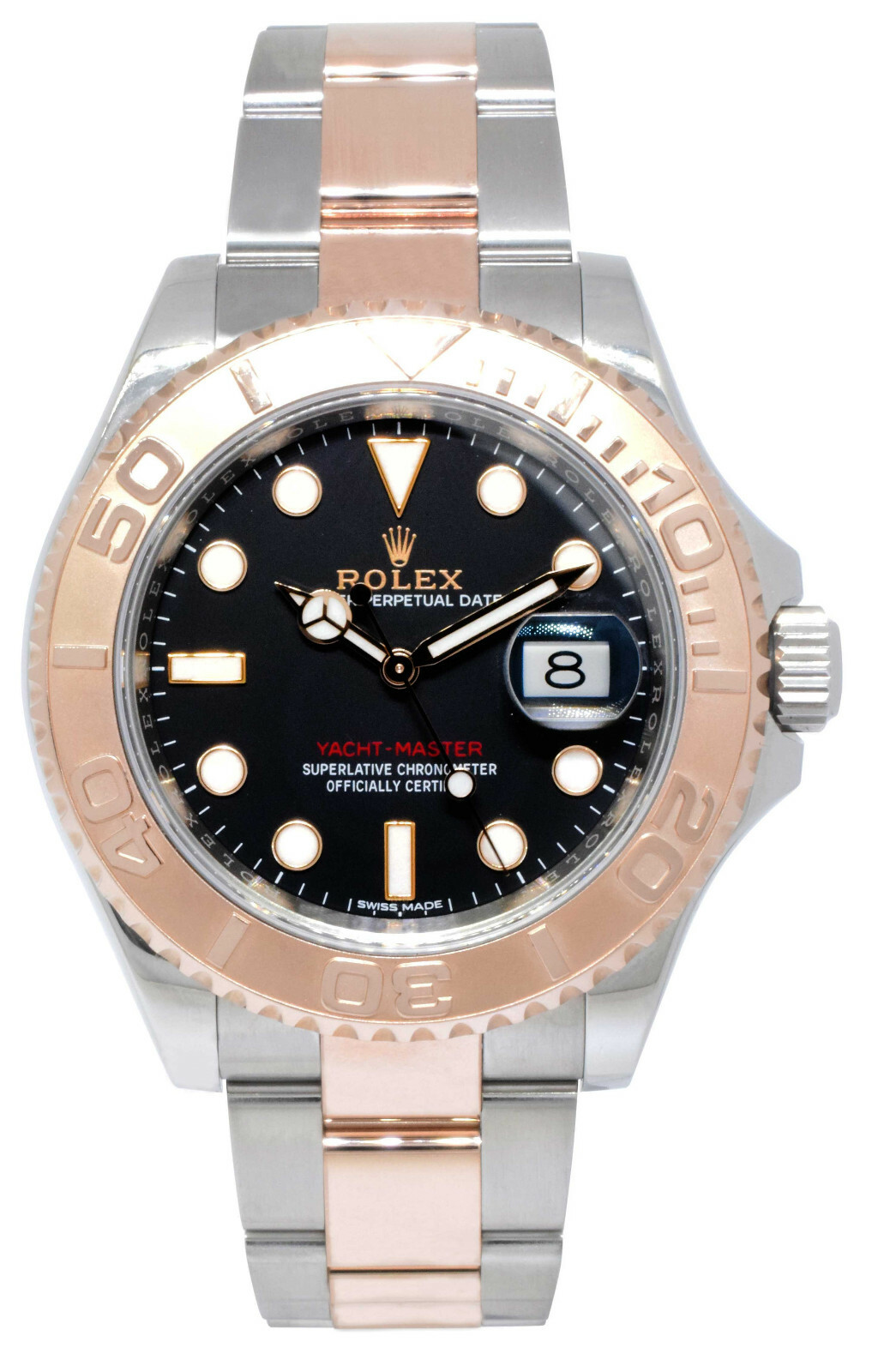 Rolex Yacht-Master 18k Rose Gold/Steel Black Dial 40mm Watch  B/P '19 116621