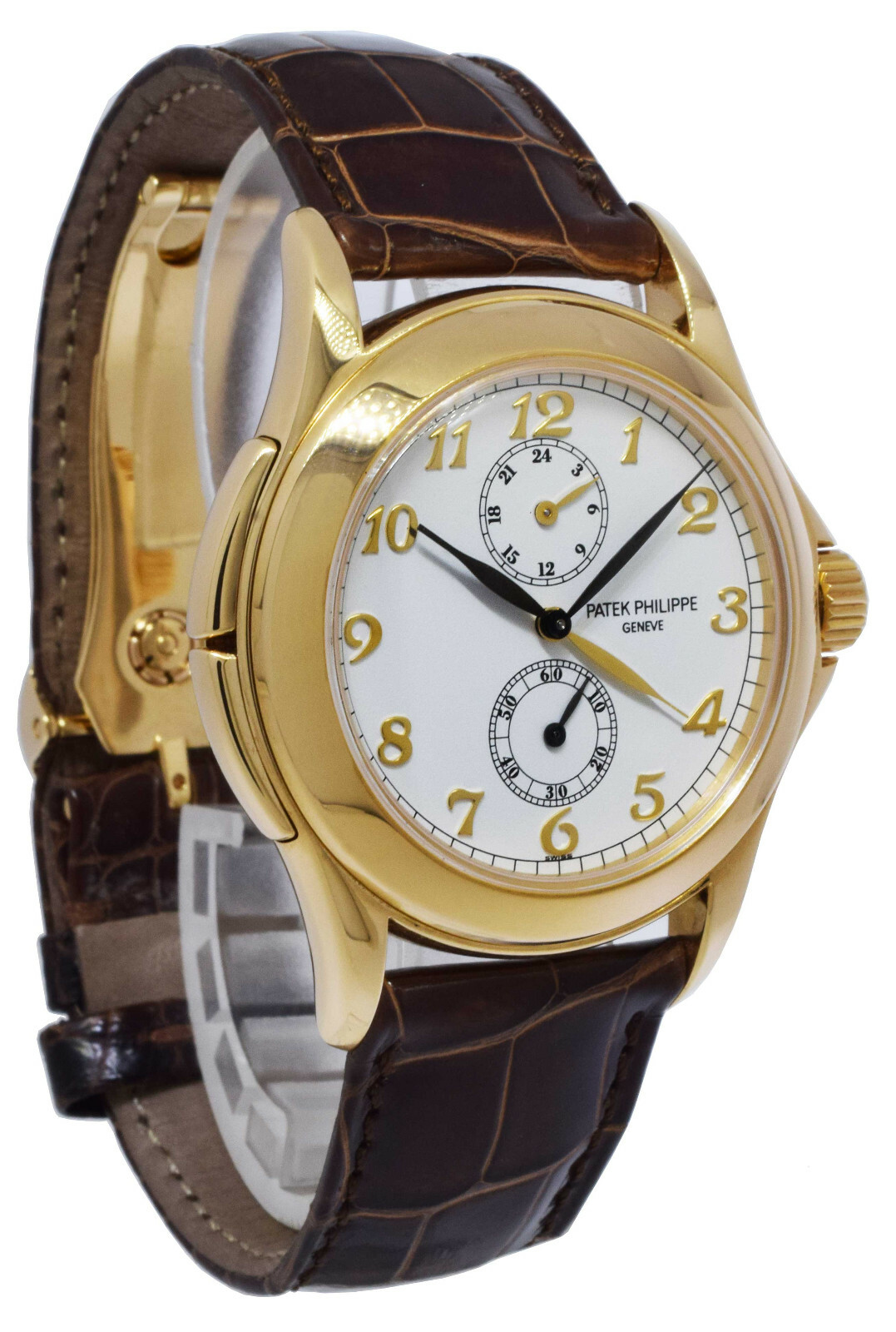 Patek Philippe 5134 Travel Time 18k Yellow Gold Mens 37mm Manual Watch 5134J