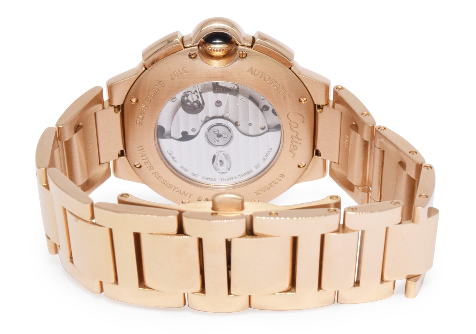 Cartier Ballon Bleu XL 44mm Chronograph 18k Rose Gold Mens Watch W6920010 3107
