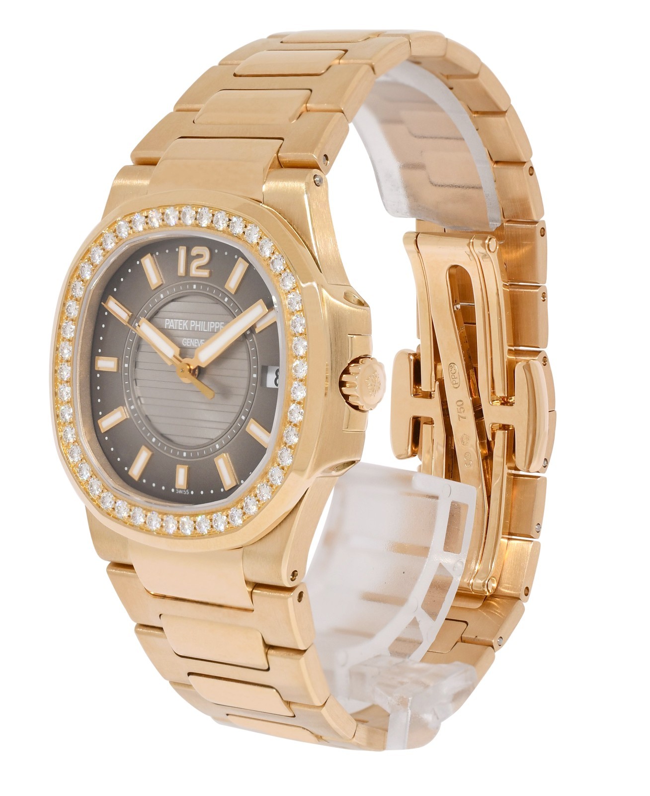 Patek Philippe Nautilus 18k Rose Gold & Diamond Ladies Watch 7010/1R