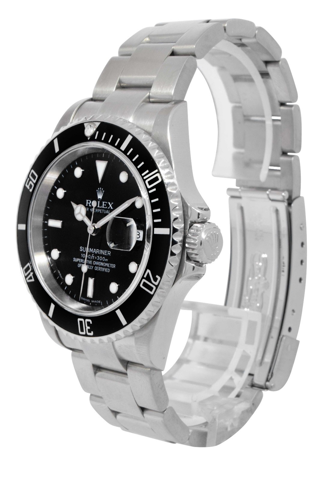 Rolex Submariner Date Steel Black Dial/Bezel Mens 40mm Watch D 16610