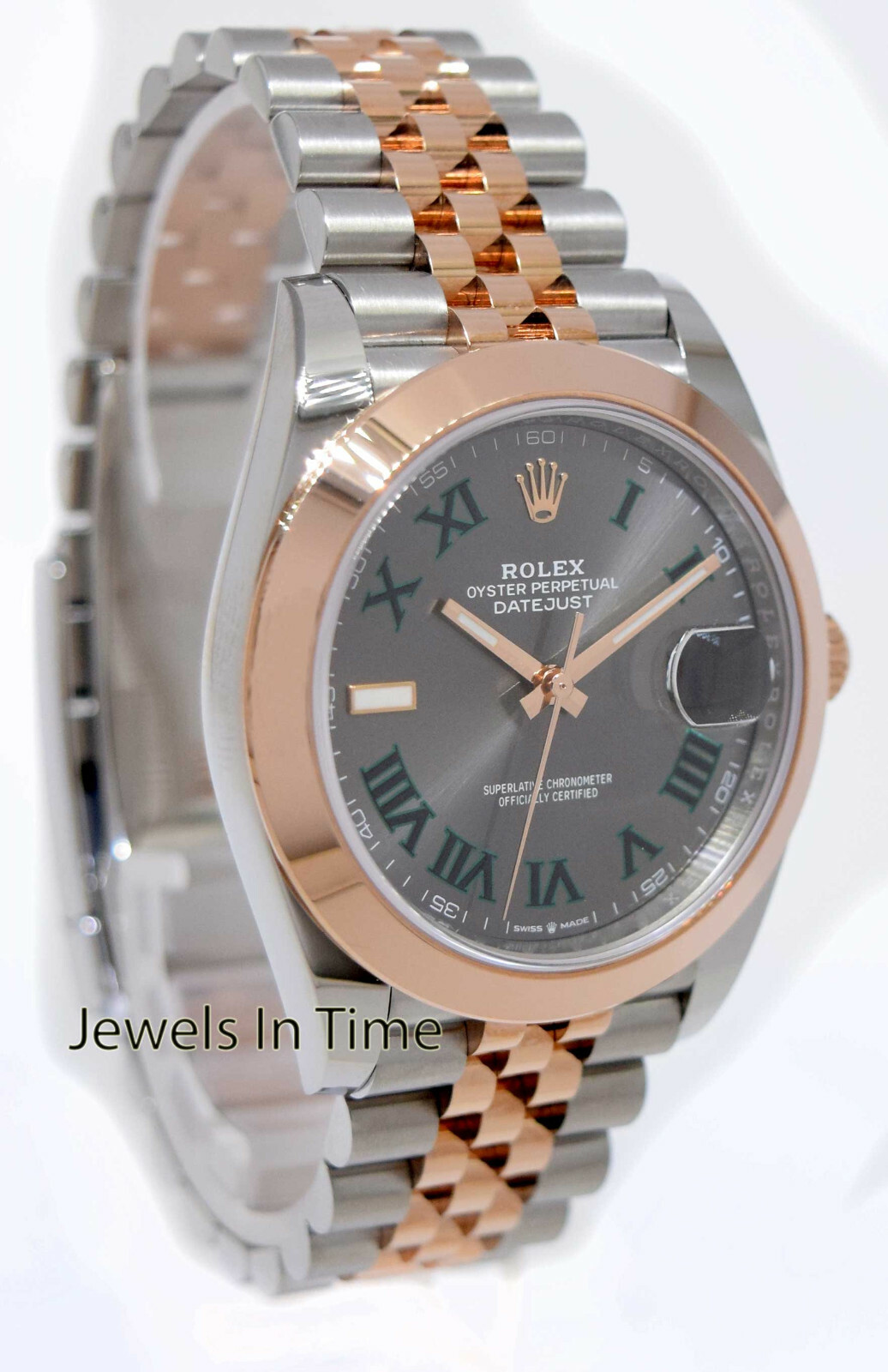 NOS Rolex Datejust 41 Steel / 18k RG Wimbledon Dial Watch Box/papers '21 126301