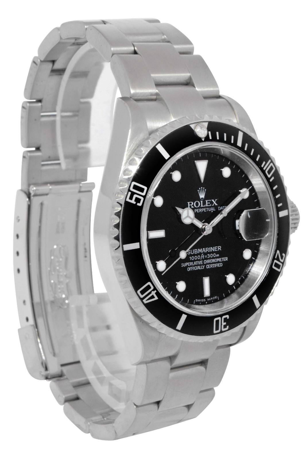 Rolex Submariner Date Steel Black Dial/Bezel Mens 40mm Watch D 16610