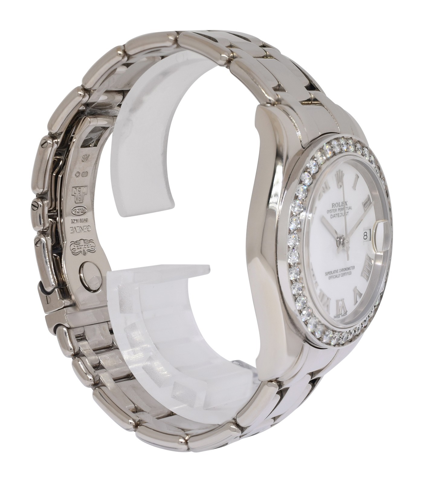 Rolex Datejust Pearlmaster 18k White Gold & Diamond Bezel 34mm Watch P 81209