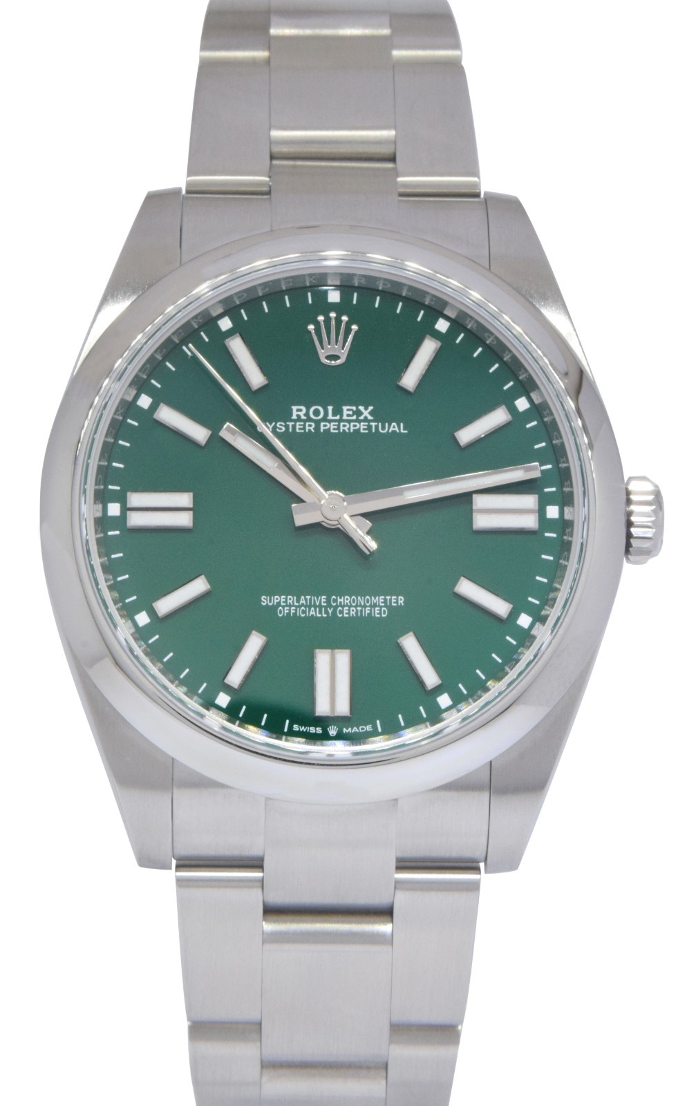 Rolex Oyster Perpetual 41 Steel Green Dial Mens Watch +Papers '22 124300