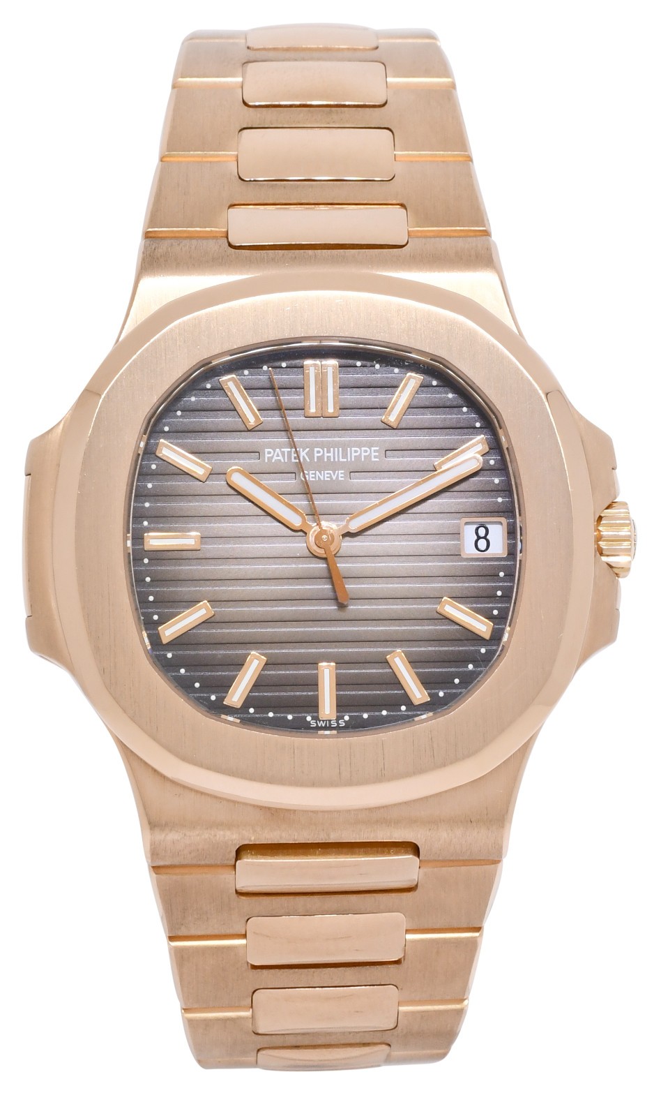 Patek Philippe Nautilus 18k Rose Gold Brown Dial Mens 40mm Watch B/P '18 5711/1R