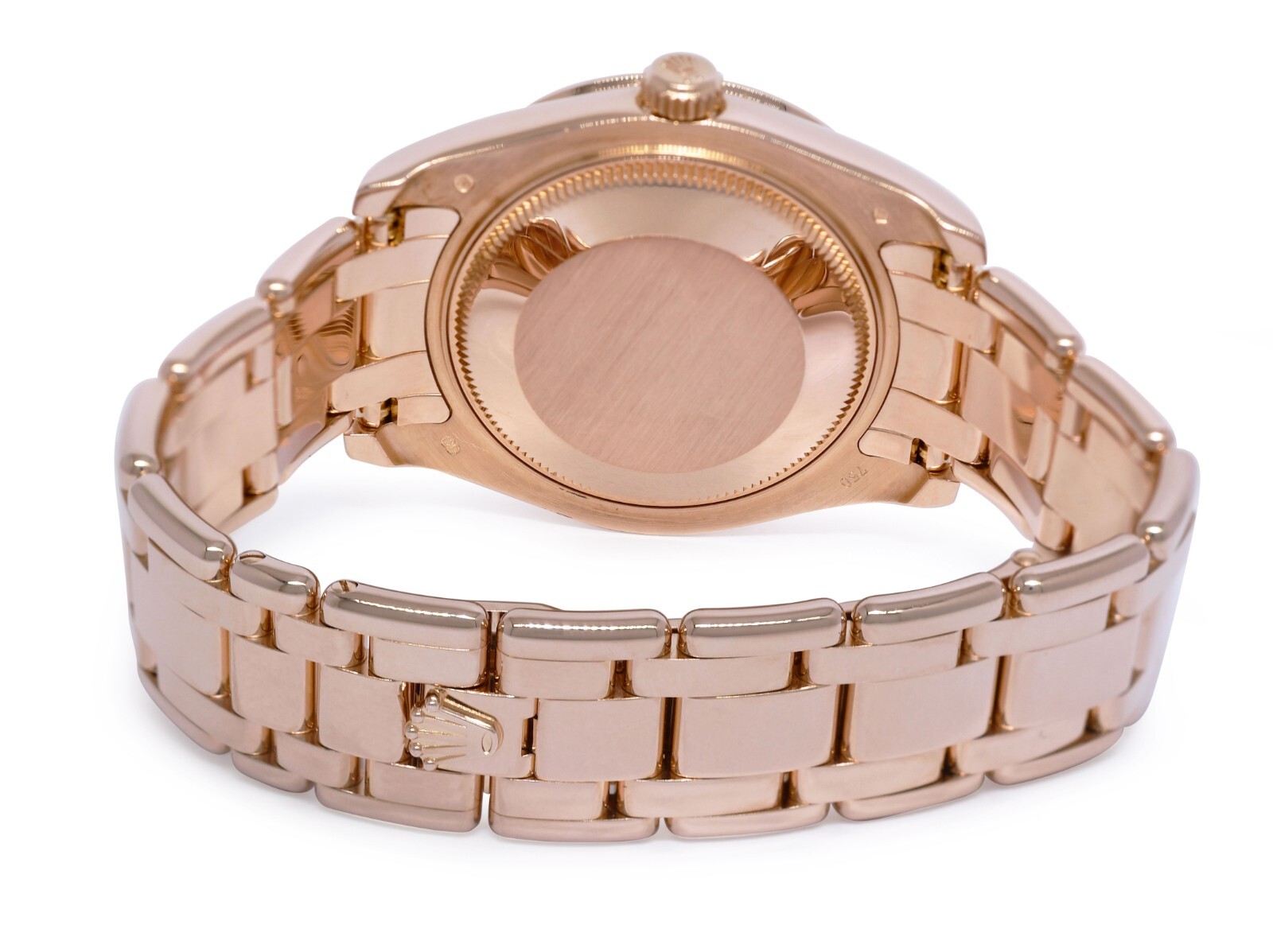Rolex Pearlmaster 18k Rose Gold Goldust Dream MOP Diamond 34mm Watch 81315