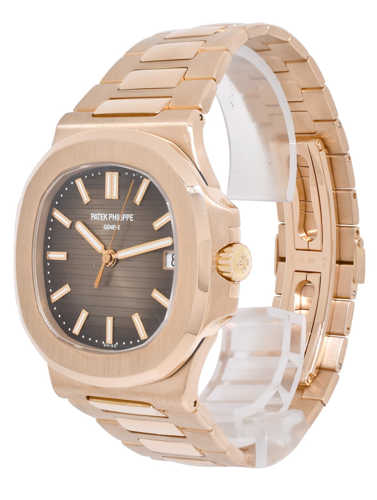 Patek Philippe Nautilus 18k Rose Gold Brown Dial Mens 40mm Watch B/P '18 5711/1R