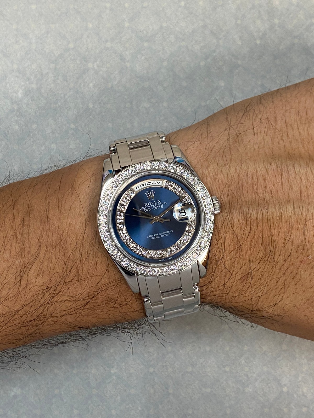 Rolex Masterpiece Platinum Blue Myriad Diamond Dial/Bezel 39mm Watch K 18946