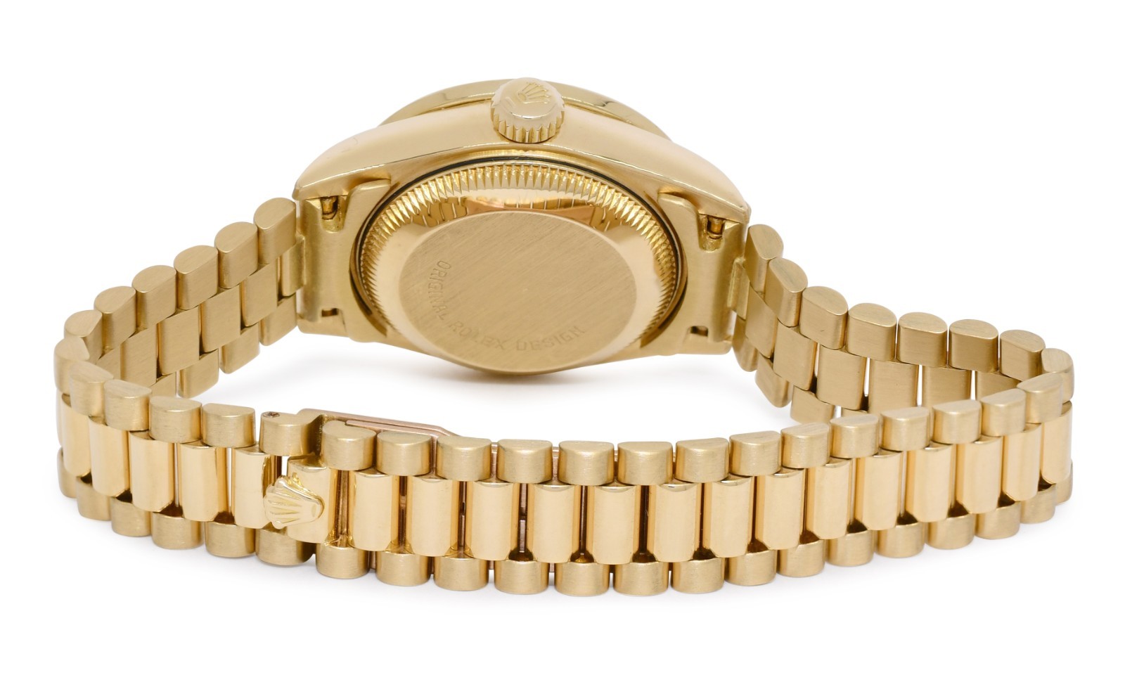 Rolex Datejust 18k Yellow Gold Silver Diamond/Ruby Ladies 26mm Watch L 69178