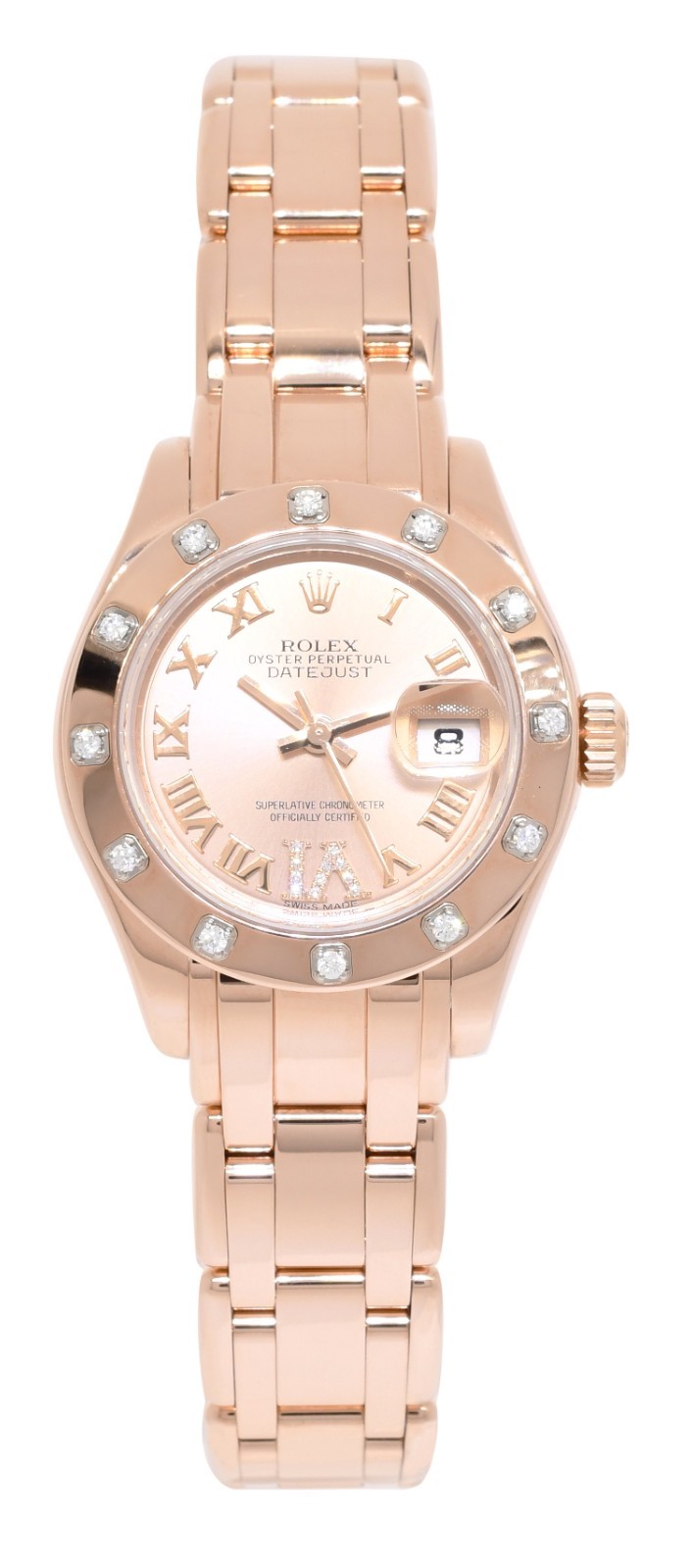 Rolex Pearlmaster 18k Rose Gold Pink Diamond Ladies 29mm Watch +Papers '17 80315
