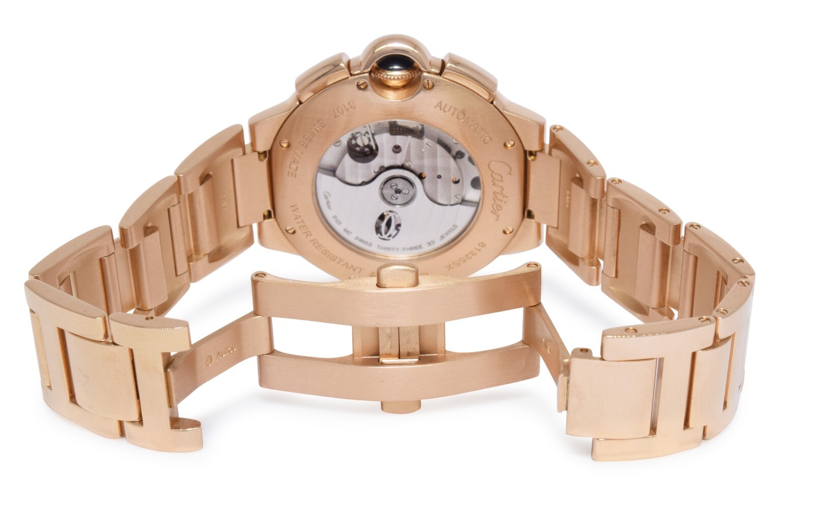 Cartier Ballon Bleu XL 44mm Chronograph 18k Rose Gold Mens Watch W6920010 3107