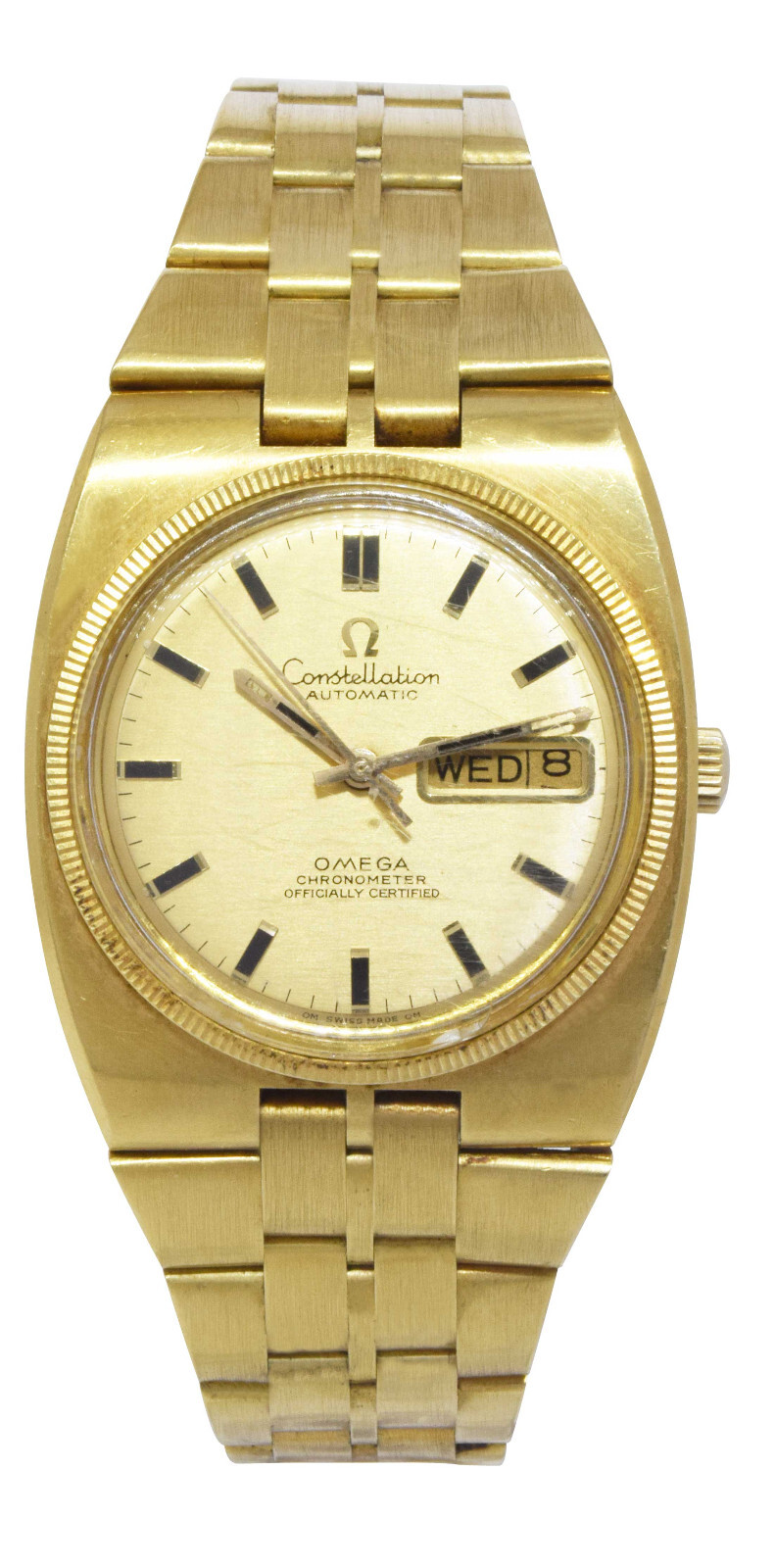 Omega Constellation Day-Date 18k Yellow Gold Mens 36mm Automatic Watch 168.045