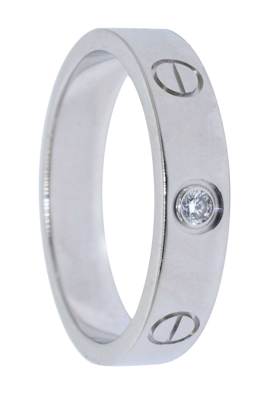 Cartier Love Ring 18k White Gold Wedding Band Size 51 B4050551
