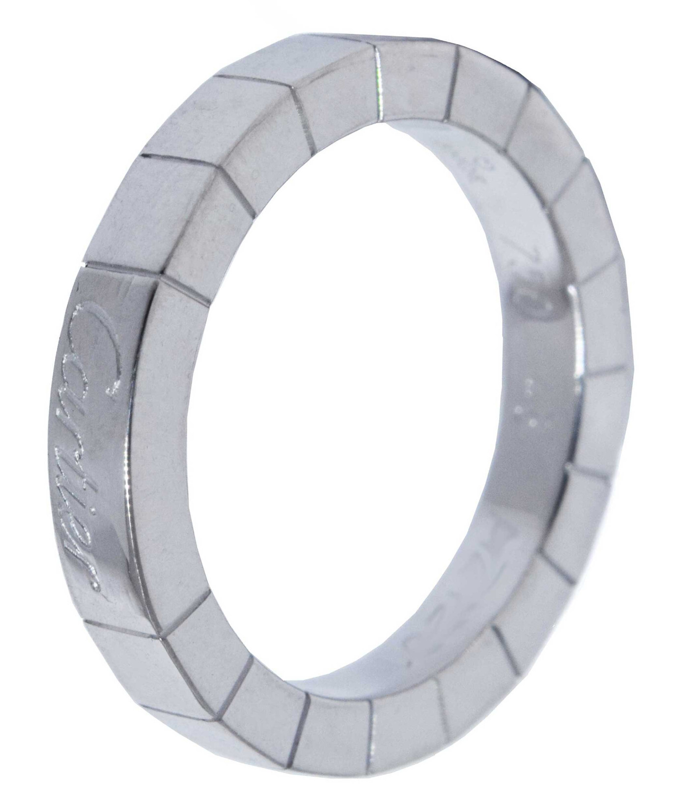 Cartier 18K White Gold Lanieres Ring Size 48