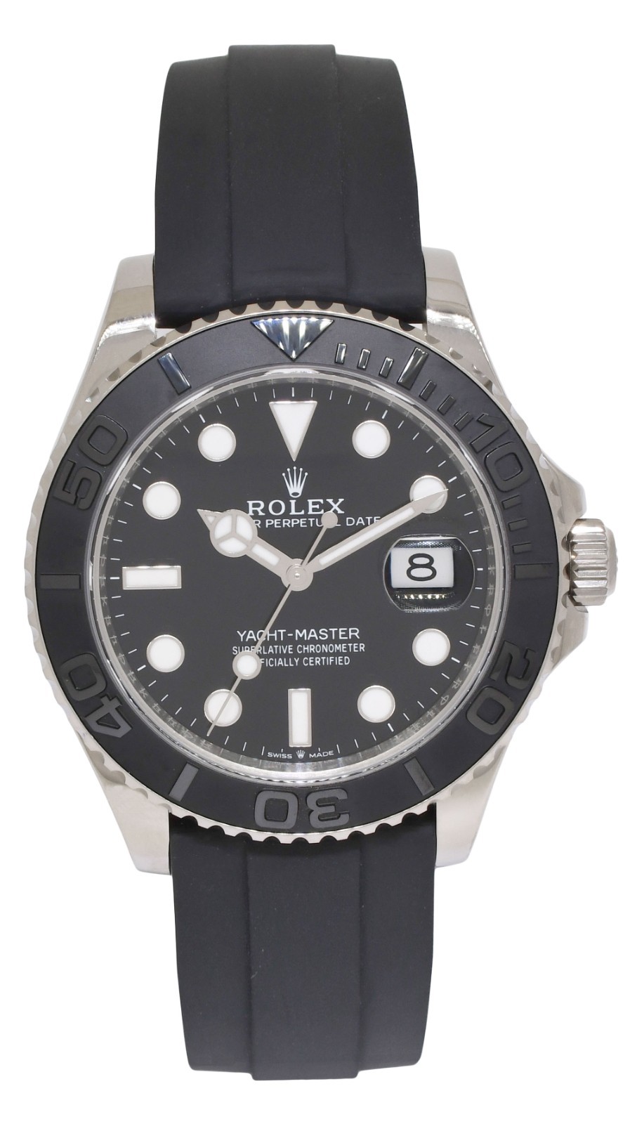 Rolex Yacht-Master 42 18k White Gold Mens Oysterflex Watch B/P 24 226659