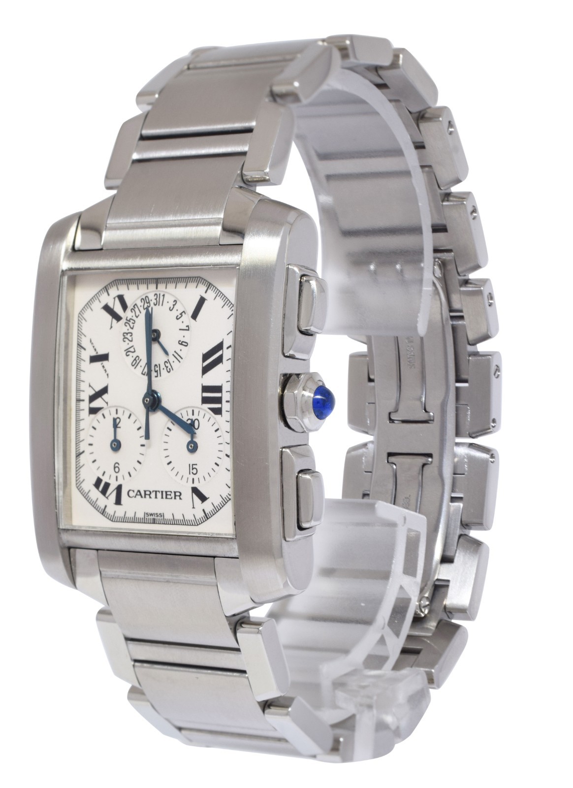 Cartier Tank Francaise Chronoflex Chronograph Steel Watch 2303