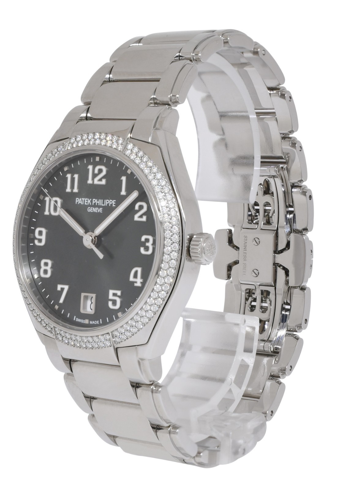Patek Philippe Twenty~4 Steel & Diamond Olive Green Watch BP ' 24 7300/1200A-011