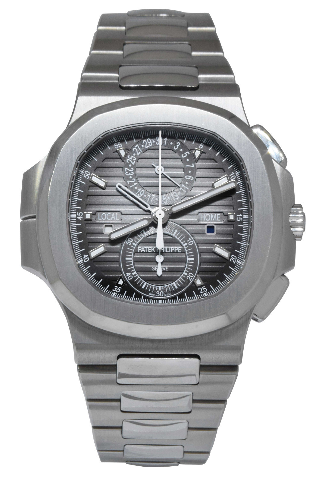 Patek Philippe Nautilus 5990 Chrono/GMT Steel Black Dial Watch B/P '19 5990/1A