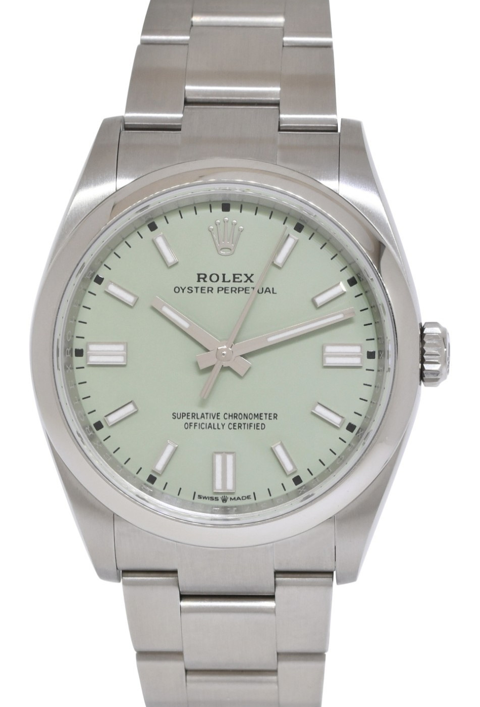 NOS Rolex Oyster Perpetual 36 Steel Pistachio Dial Watch B/P '25 126000
