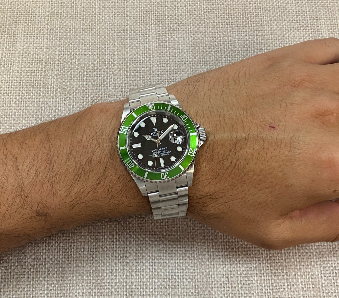 Rolex Submariner Date Kermit Green Bezel Steel Mens Automatic Watch Z B/P 16610