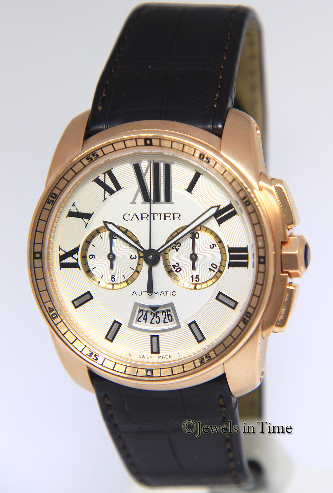 Cartier Calibre 18k Rose Gold Silver Dial 42mm Watch Box/Papers 3577 W7100044