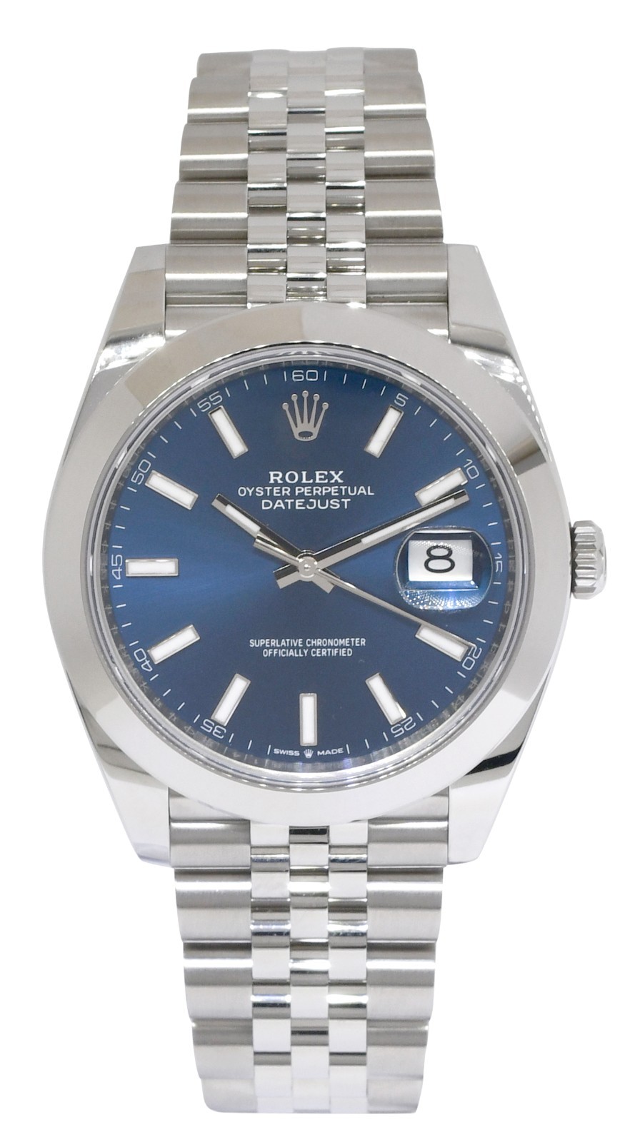 NOS Rolex Datejust 41 Steel Blue Dial Jubilee Bracelet Watch B/P '25 126300