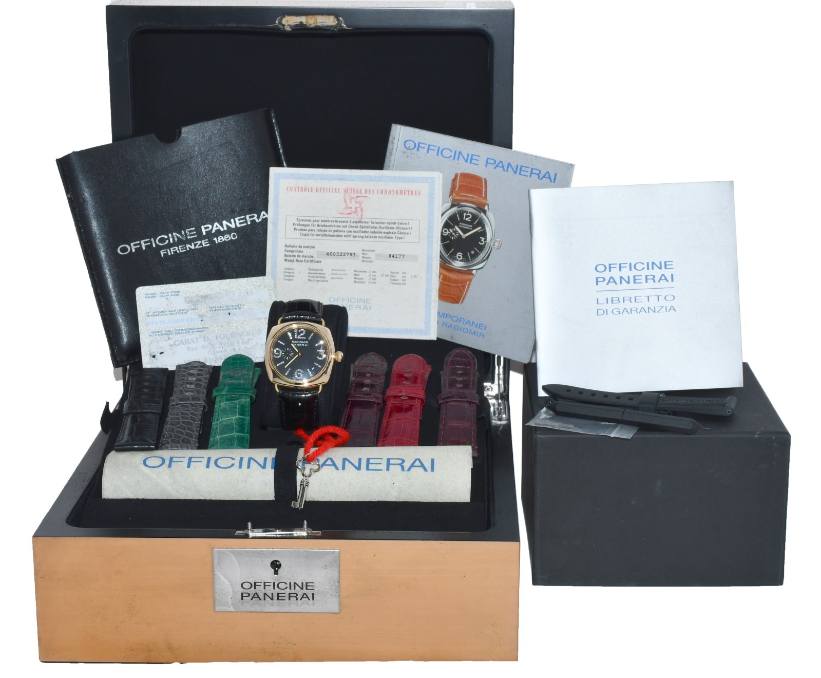 Panerai Radiomir PAM 136 18k Rose Gold Diamond Dial 40mm Watch B/P PAM00136