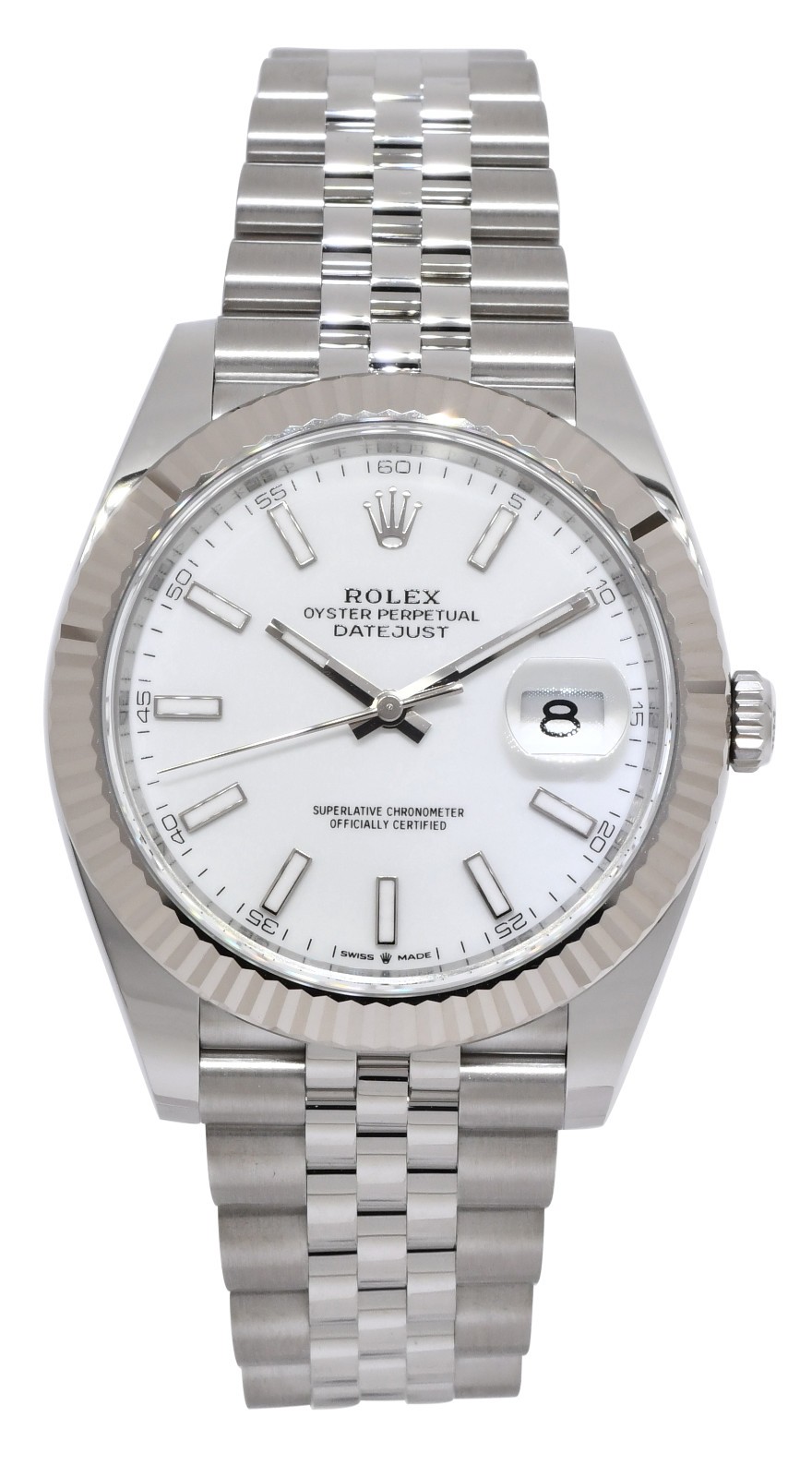 NEW Rolex Datejust 41 Steel & Gold Bezel White Dial Jubilee Watch B/P '25 126334