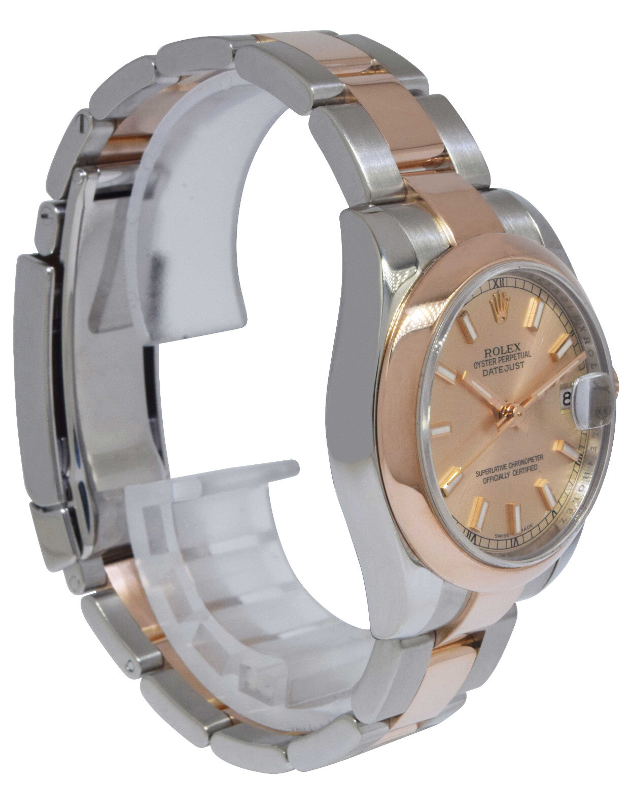 Rolex Datejust 18k Rose Gold/Steel Pink Index Dial Ladies 31mm Watch Z 178241