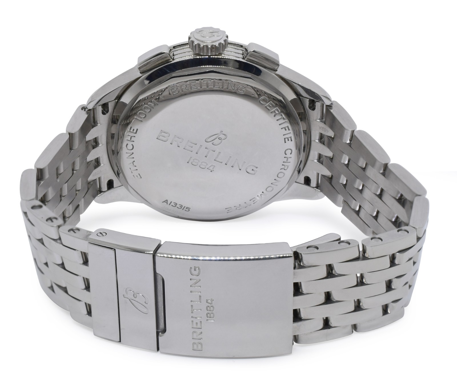 Breitling Premier Chronograph Steel Black Dial Mens 42mm Watch B/P A13315