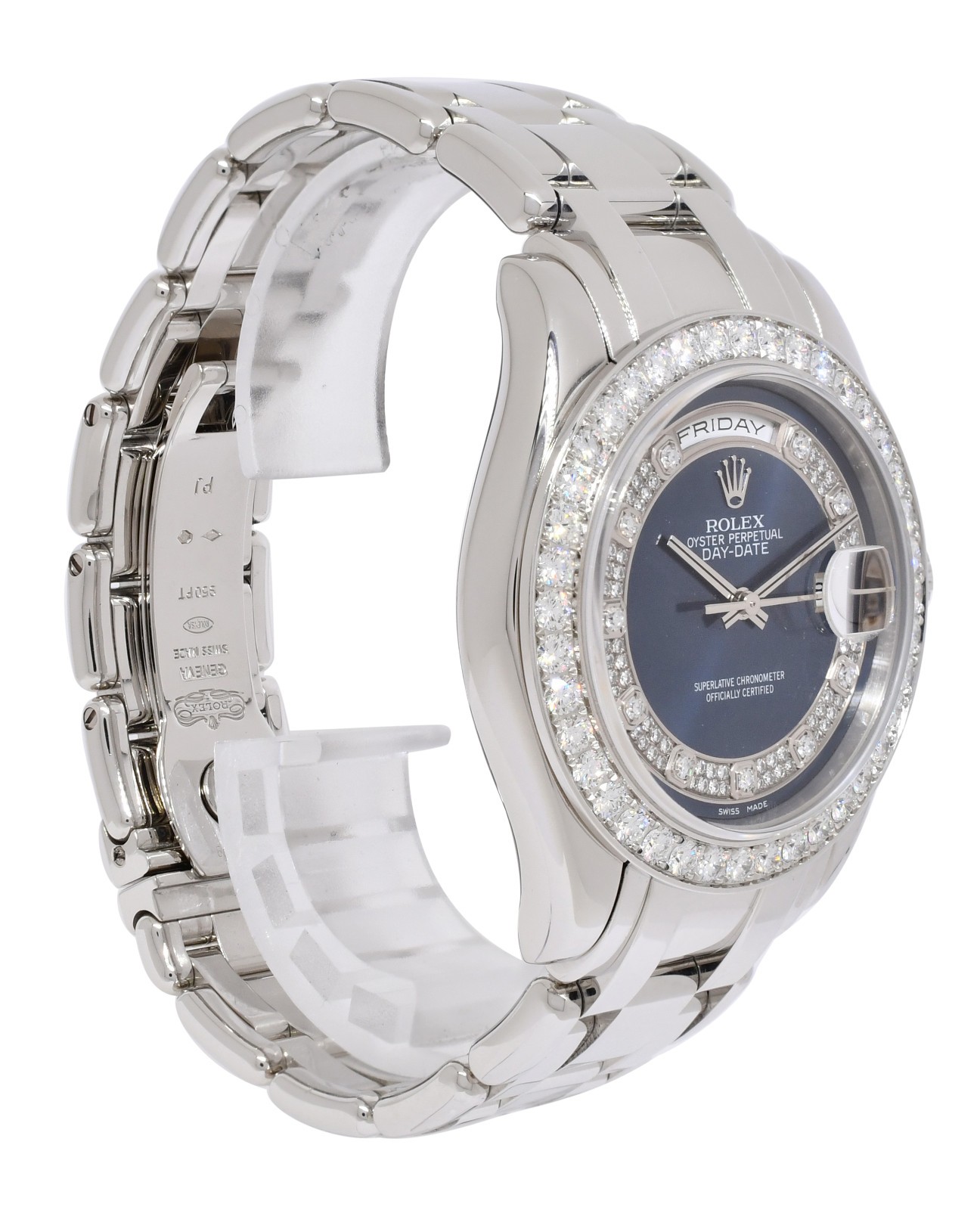 Rolex Masterpiece Platinum Blue Myriad Diamond Dial/Bezel 39mm Watch K 18946