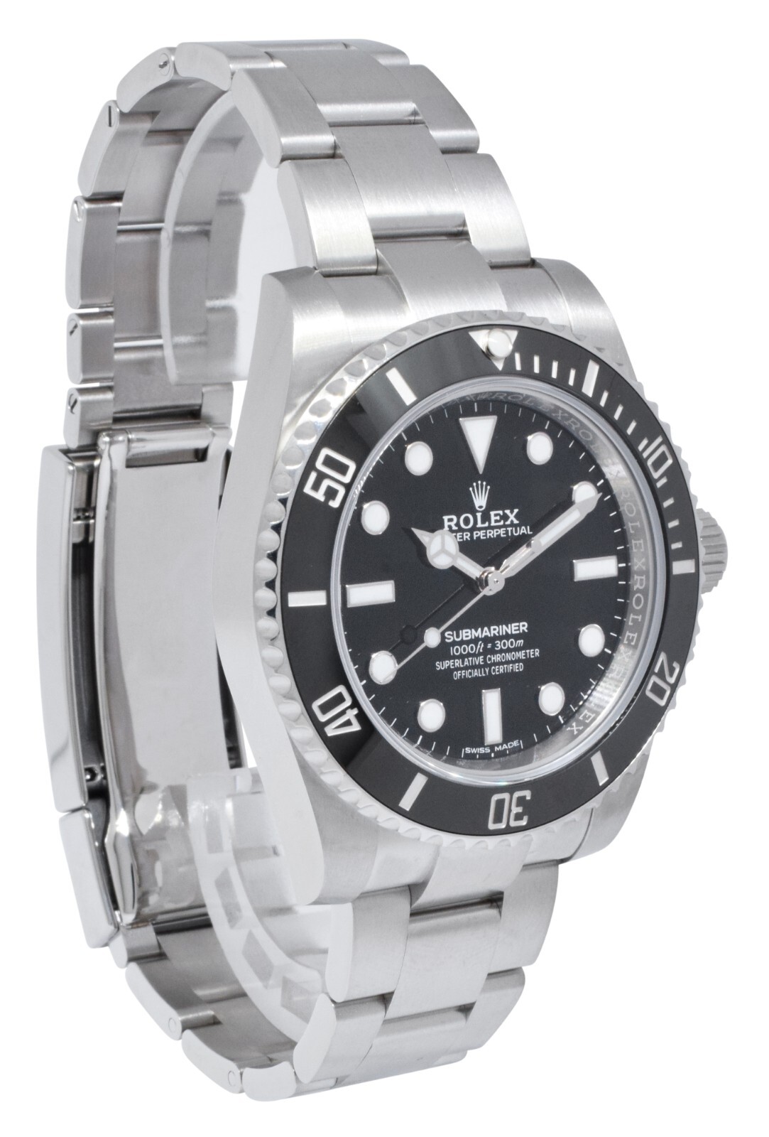Rolex Submariner No Date Steel Black Ceramic Mens 40mm Watch B/P '19 114060
