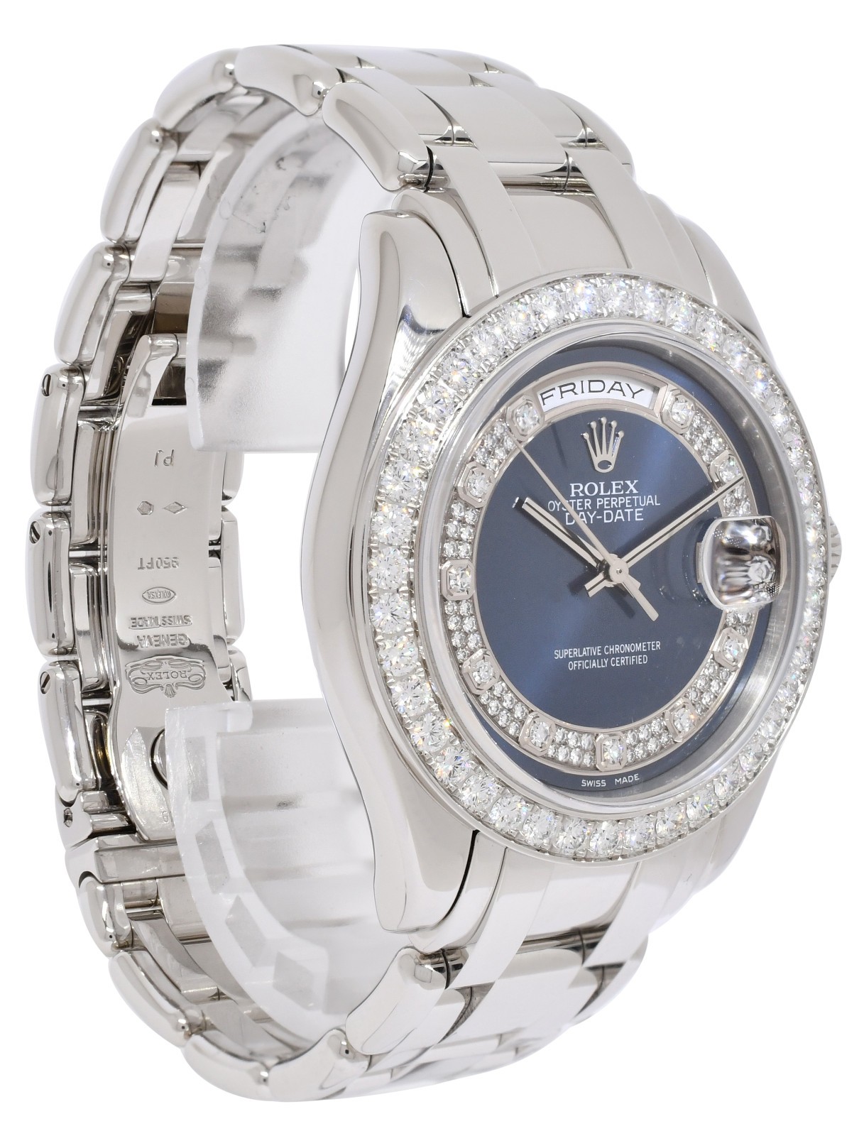 Rolex Masterpiece Platinum Blue Myriad Diamond Dial/Bezel 39mm Watch K 18946