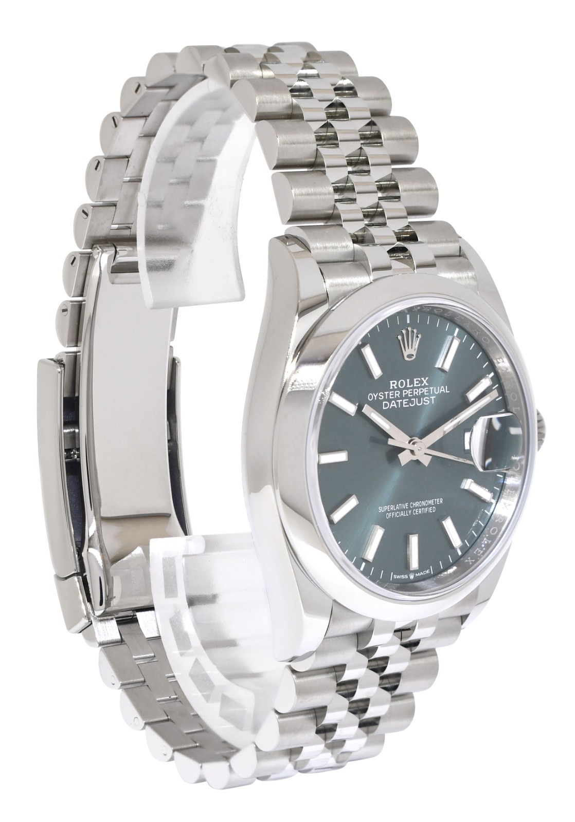 NEW Rolex Datejust 36 Steel Mint Green Dial Mens Jubilee Watch B/P '26 126200