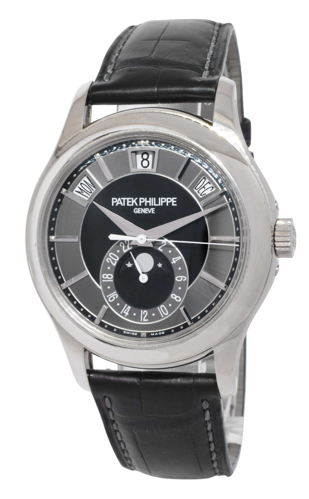 Patek Philippe Annual Calendar 5205 18k White Gold Black/Gray Dial Watch 5205G