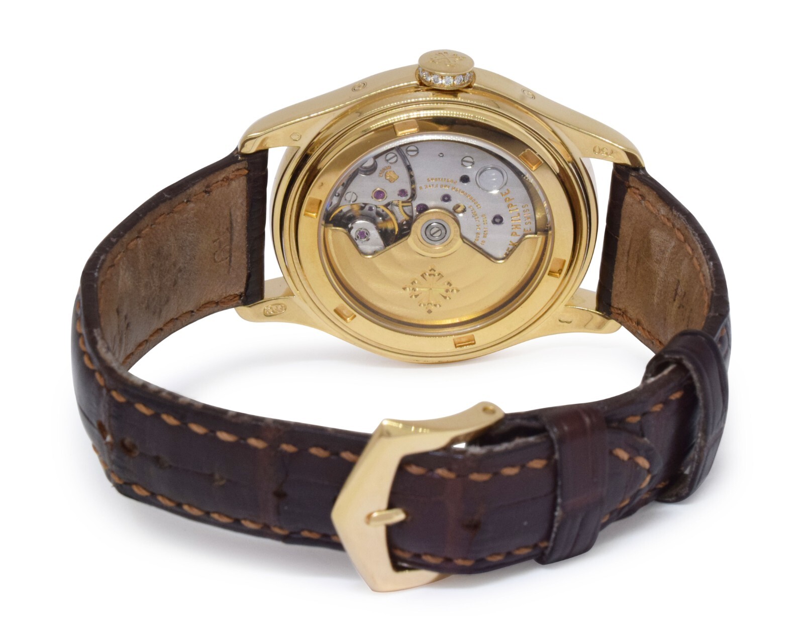 Patek Philippe Annual Calendar 18k Yellow Gold MOP Diamond 37mm Watch + 4936J