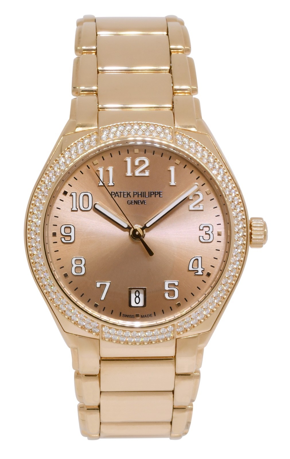 Patek Philippe Twenty~4 Rose Gold Champagne Diamond Ladies Watch B/P '24 7300