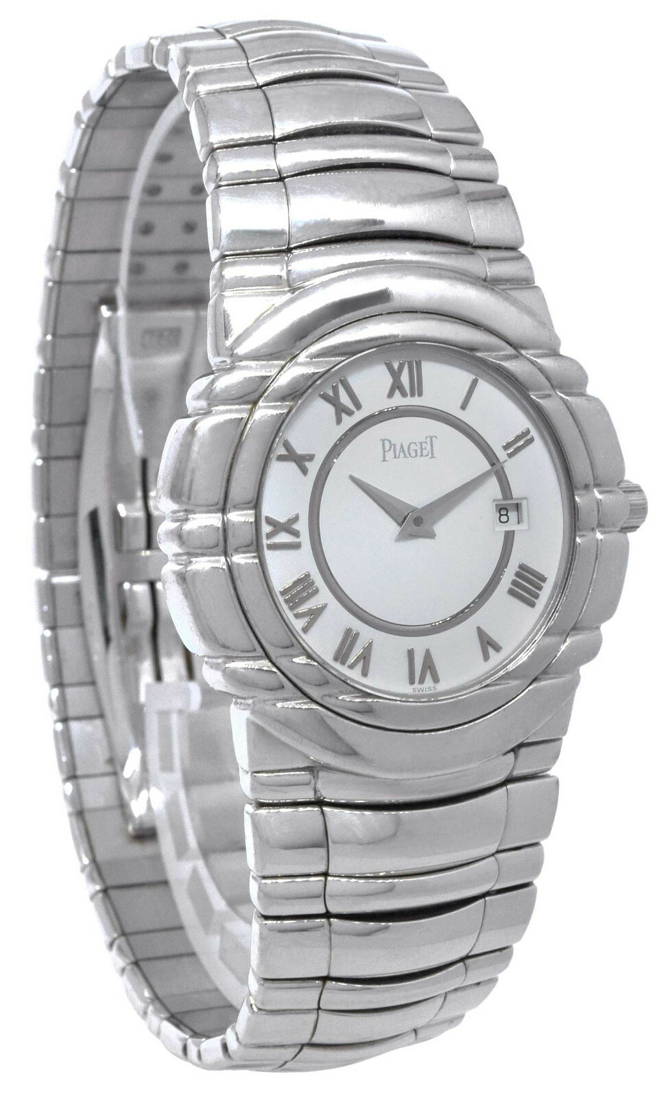 Piaget Tanagra 18k White Gold 35mm White Roman Dial Quartz Watch 17041 M 401 D