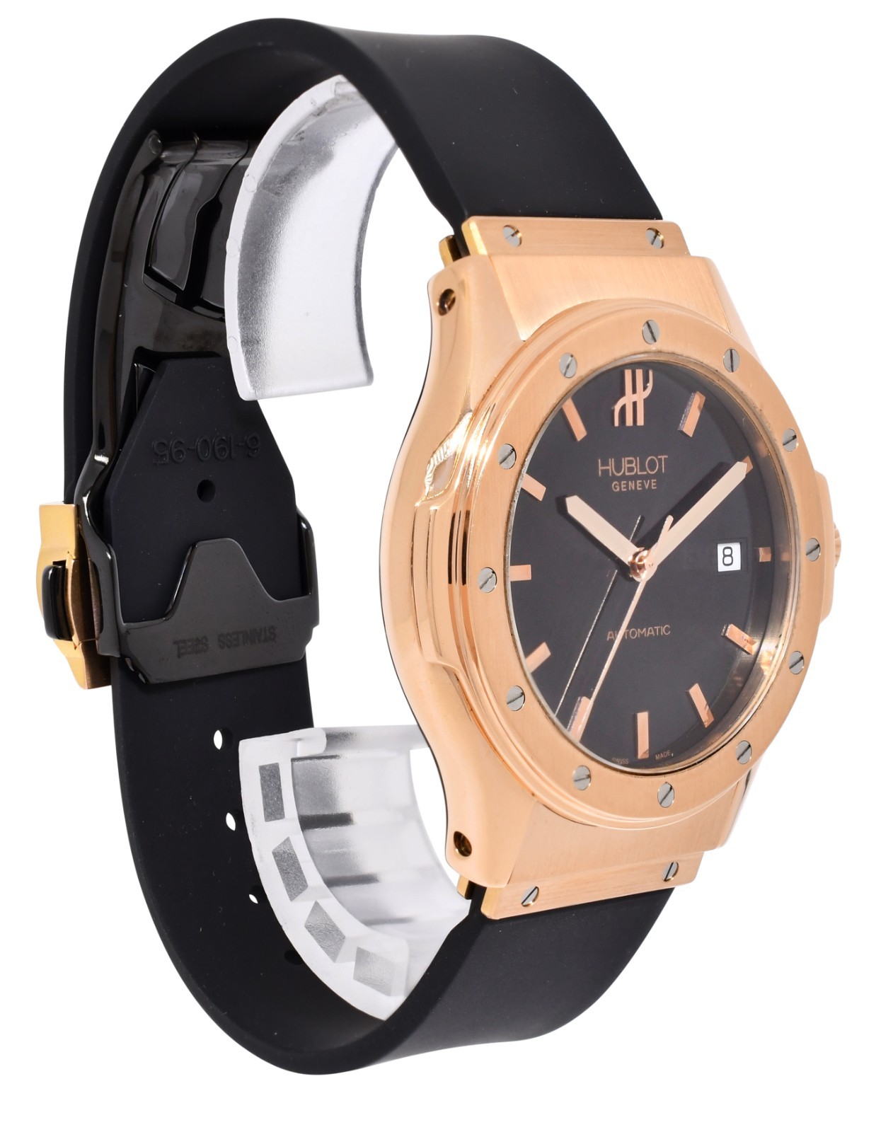 Hublot Classic Fusion 18k Rose Gold Black Dial Mens 42mm Watch +BOX 1915.8