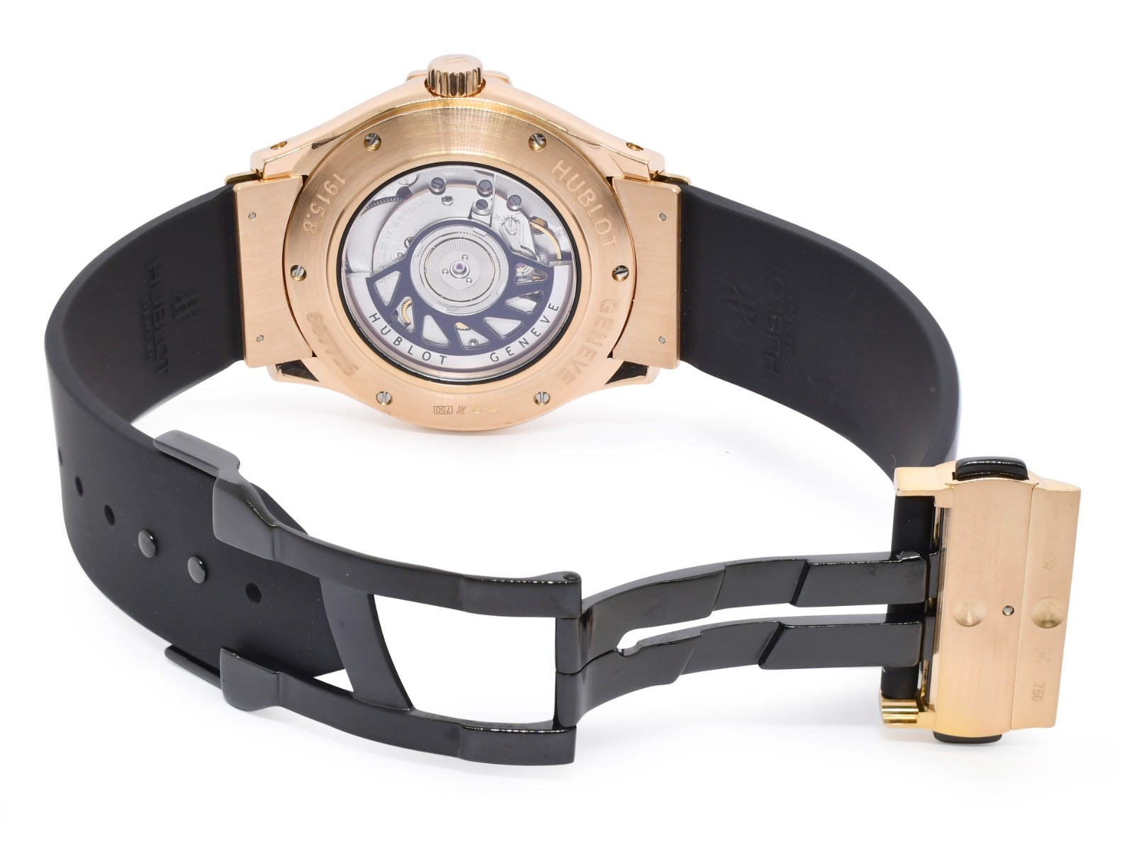 Hublot Classic Fusion 18k Rose Gold Black Dial Mens 42mm Watch +BOX 1915.8