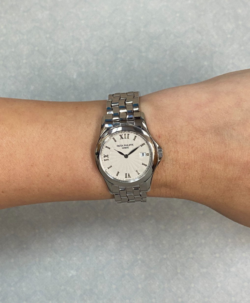 Patek Philippe Calatrava 18k White Gold Ladies 28mm Quartz Watch +Papers 4906/1G