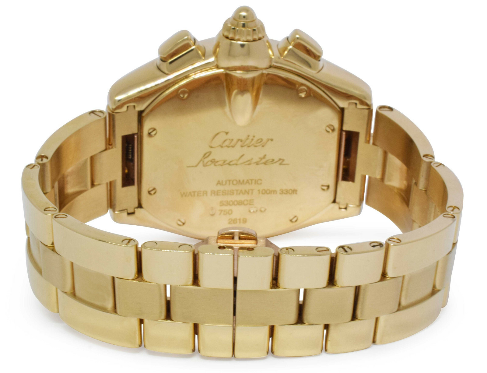 Cartier Roadster XL Chronograph 18k Yellow Gold Champagne Dial Mens Watch 2619 Cartier Roadster XL Chronograph 18k Yellow Gold Champagne Dial Mens Watch 2619