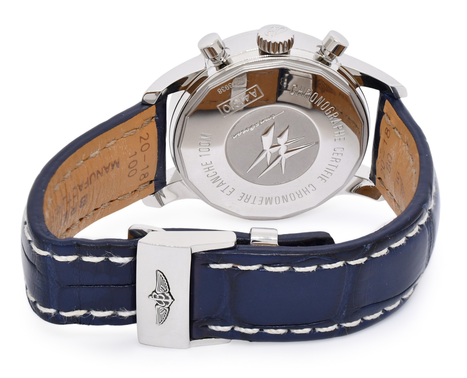 Breitling Transocean Chronograph Steel & Diamond 38mm Watch B/P '19 A41310