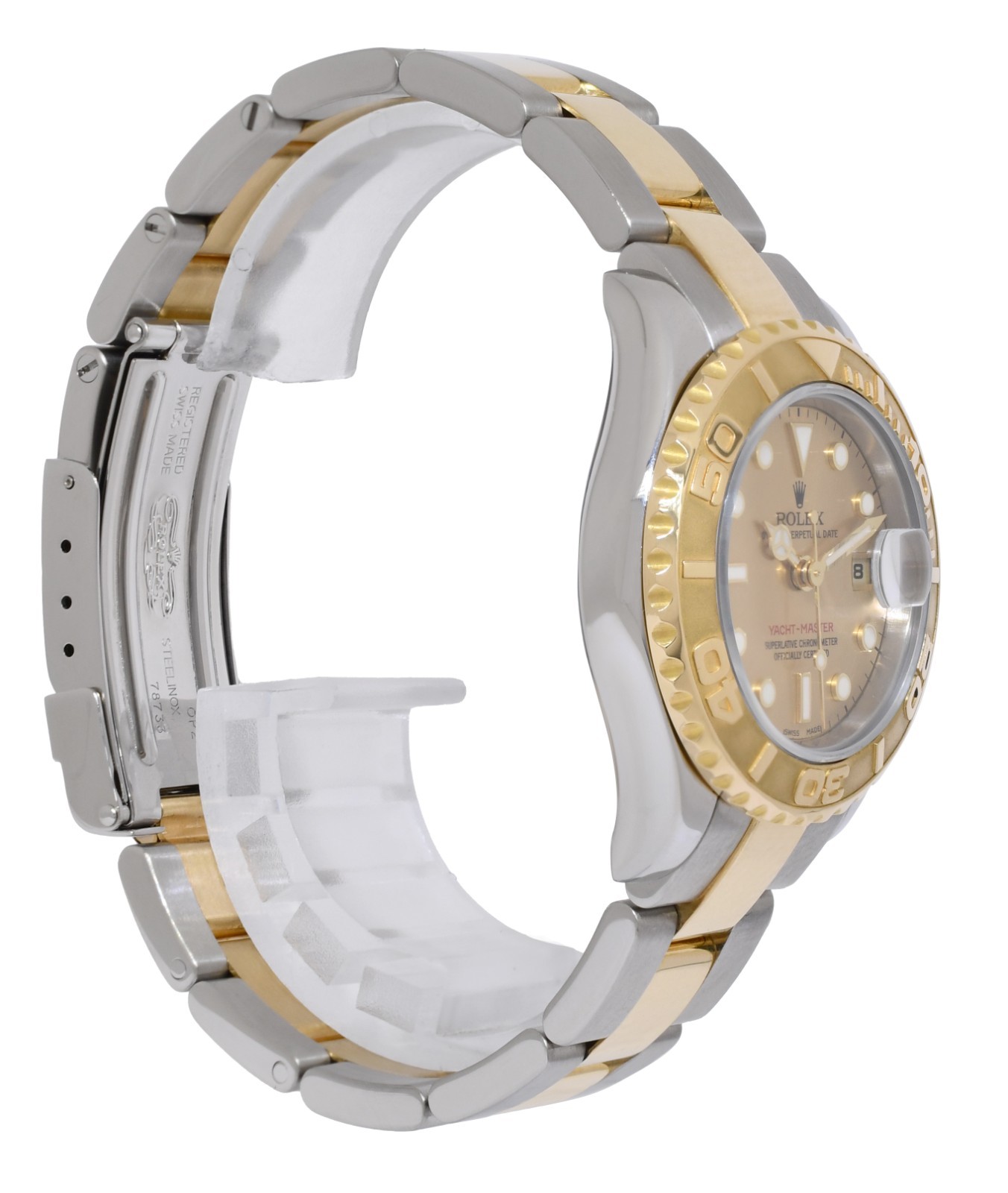 Rolex Yacht-Master 18k Yellow Gold/Steel Champagne 29mm Watch +Card D 169623