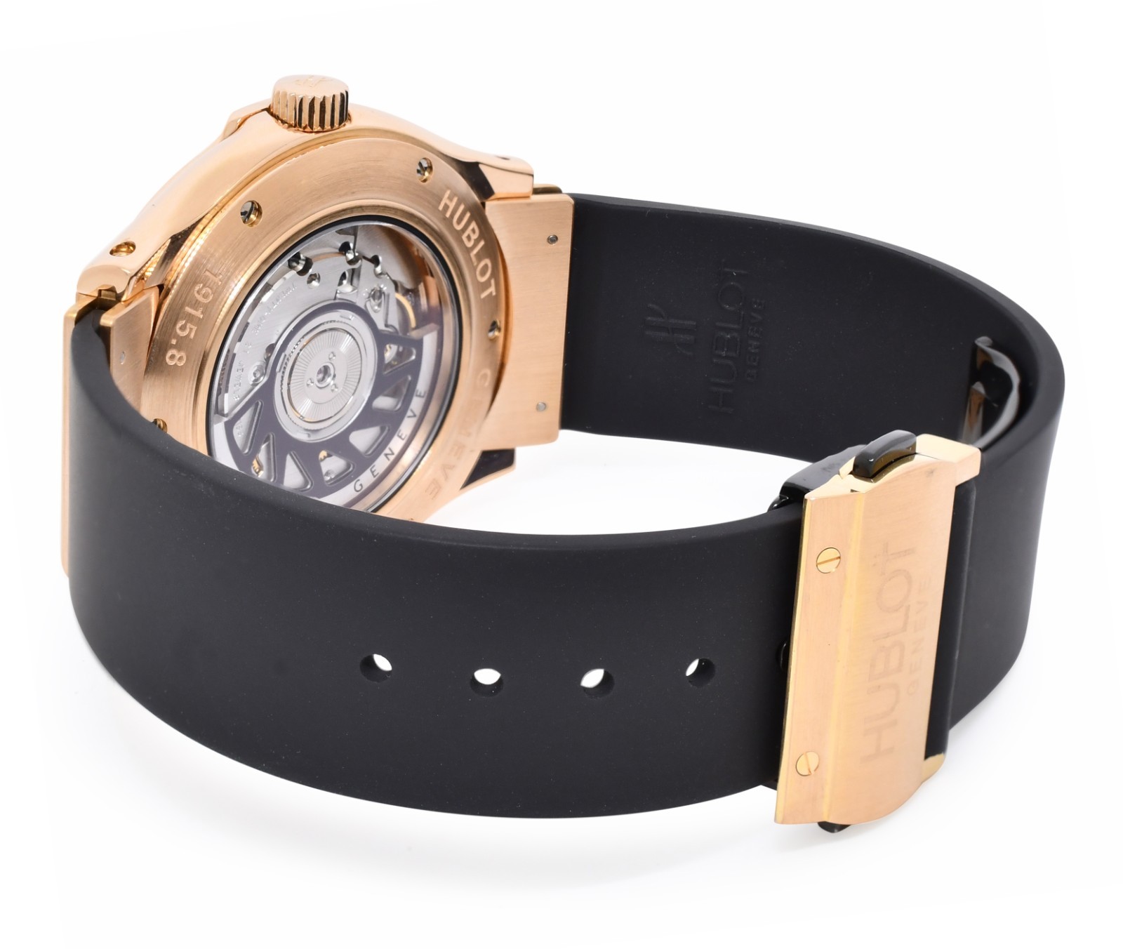 Hublot Classic Fusion 18k Rose Gold Black Dial Mens 42mm Watch +BOX 1915.8